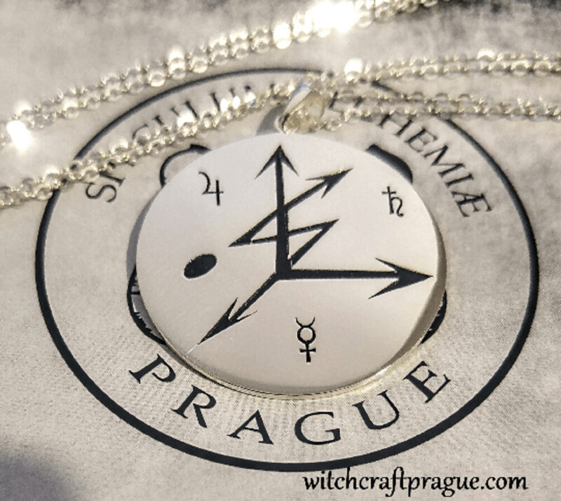 Chaos magic Ellis sigil necklace with Alchemy symbols