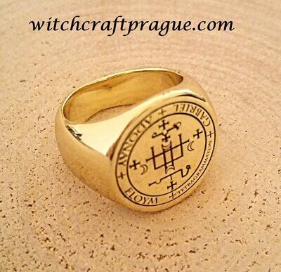 Archangel Gabriel sigil ring witchcraft amulet, Material: Gold plated