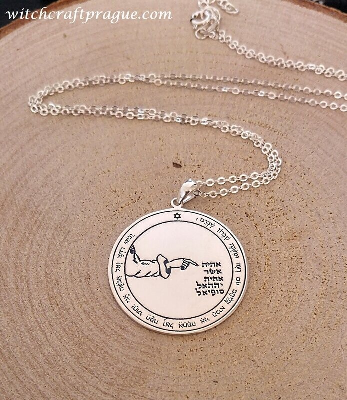 Fourth Pentacle of the Moon seal of Solomon necklace amulet