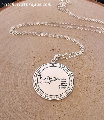 Fourth Pentacle of the Moon seal of Solomon necklace amulet