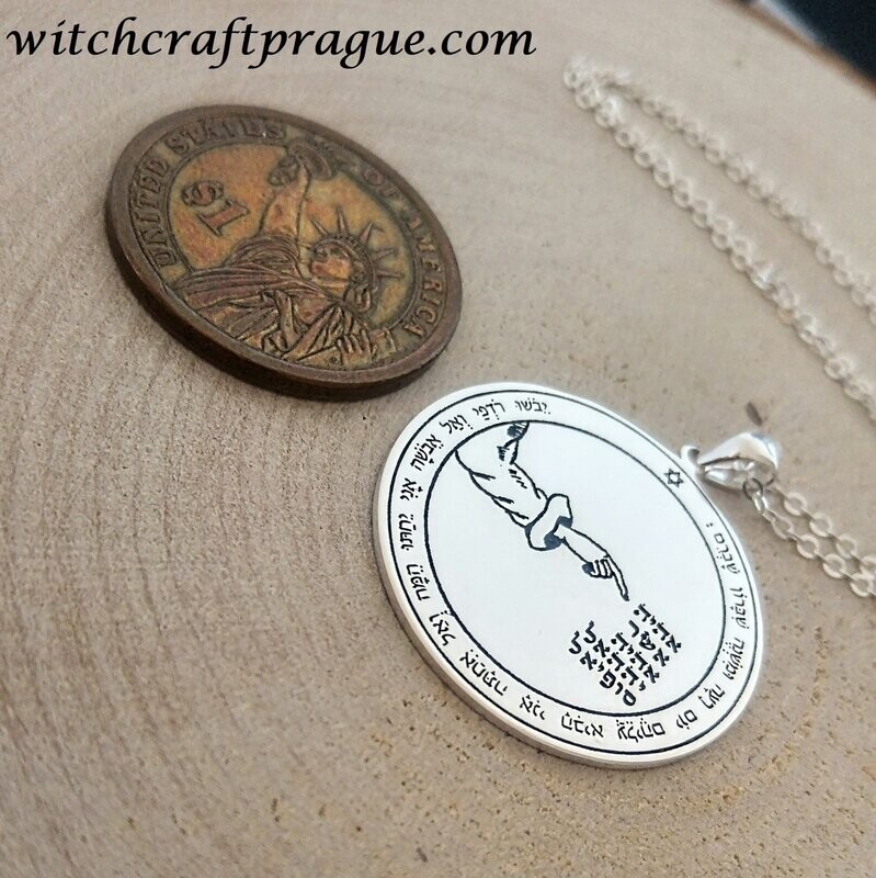 Fourth Pentacle of the Moon seal of Solomon necklace amulet