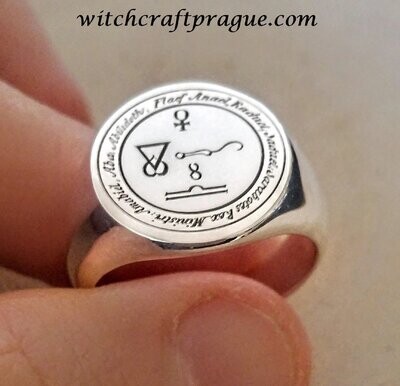 Custom archangel seal ring,witchcraft amulet,success talisman,guardian angel sigil, Material: 925 Silver