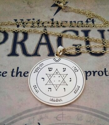 Alchemy Second Pentacle of Jupiter necklace key of Solomon, Material: Gold plated