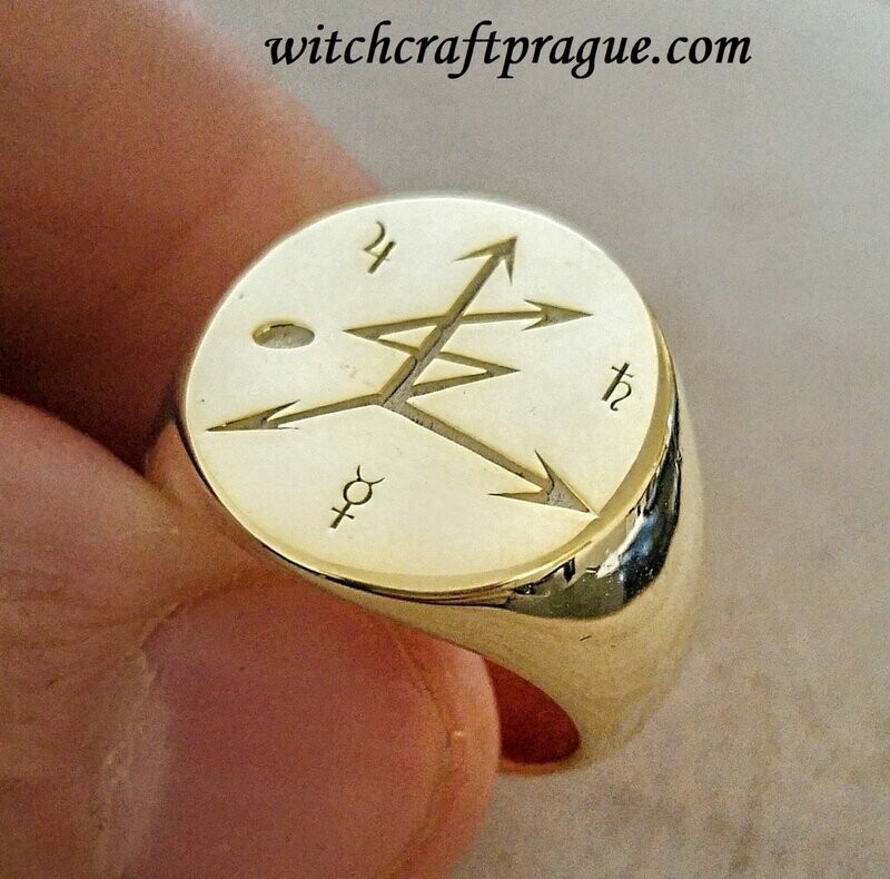 Chaos magic Ellis sigil ring with Alchemy symbols