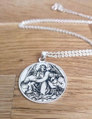 Guardian angel necklace amulet 925 silver