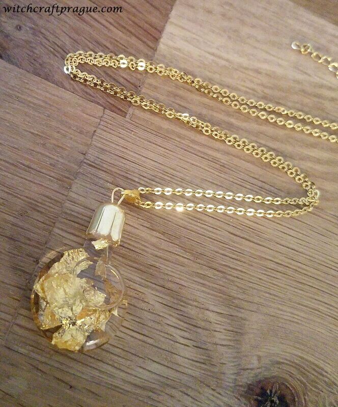 Alchemy gold necklace witchcraft amulet