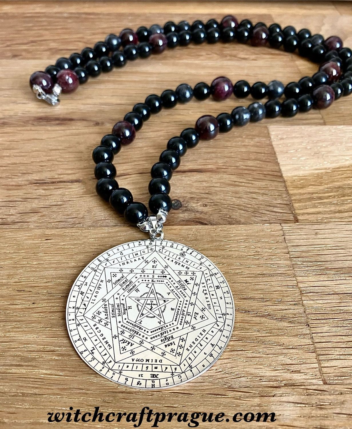 Sigillum Dei Aemeth Pentacle gemstones necklace