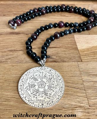 Sigillum Dei Aemeth Pentacle gemstones necklace