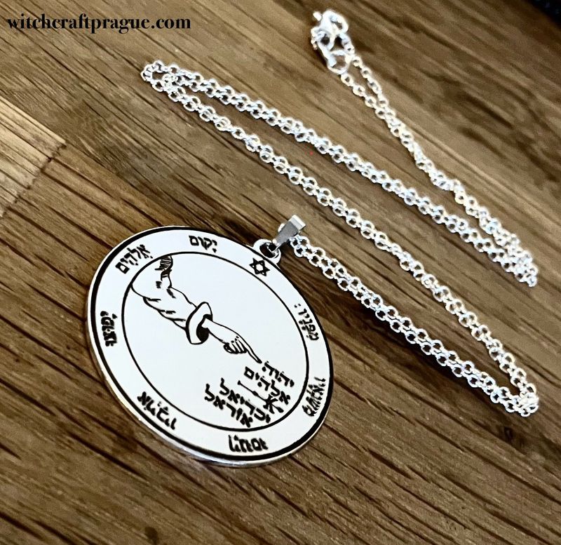 Key of Solomon Fifth pentacle of the moon necklace