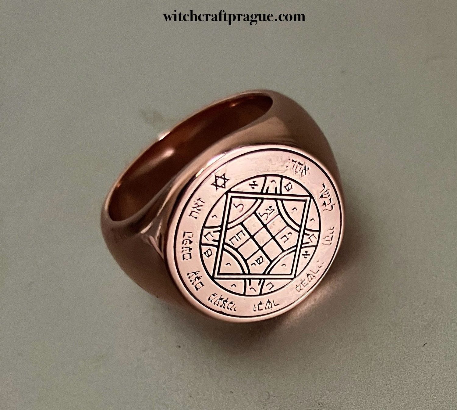 Fourth Pentacle of Venus ring seal of Solomon, Material: Copper