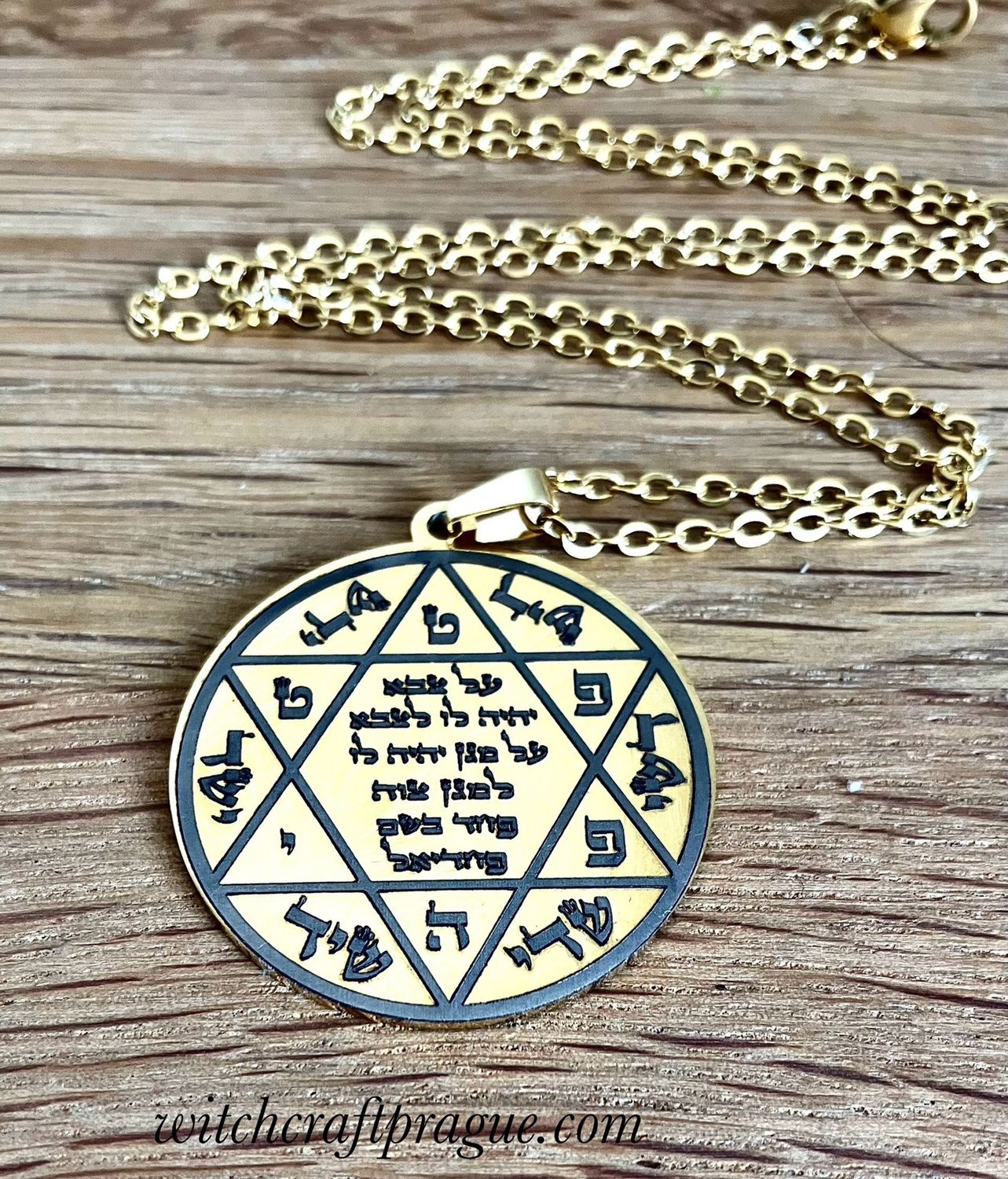 Amulet for protection necklace, Material: Gold plated