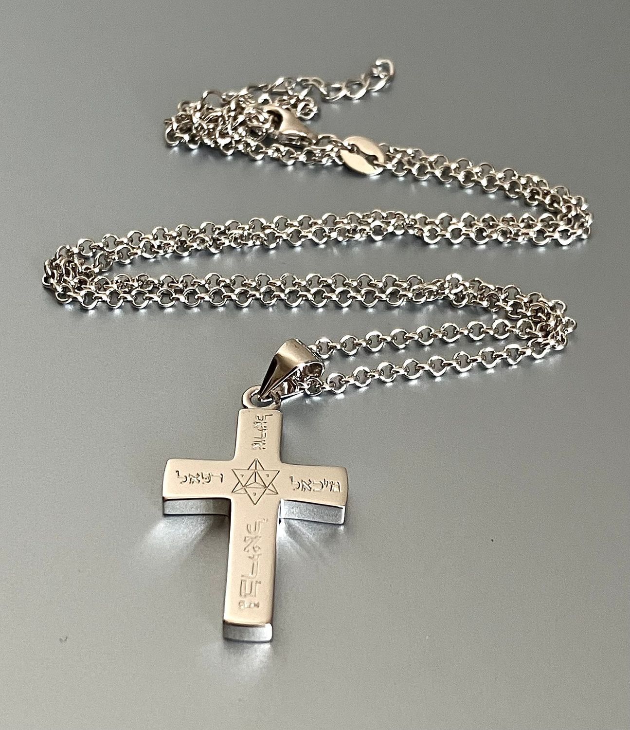 Cross amulet for protection from evil necklace, Material: 925 Silver