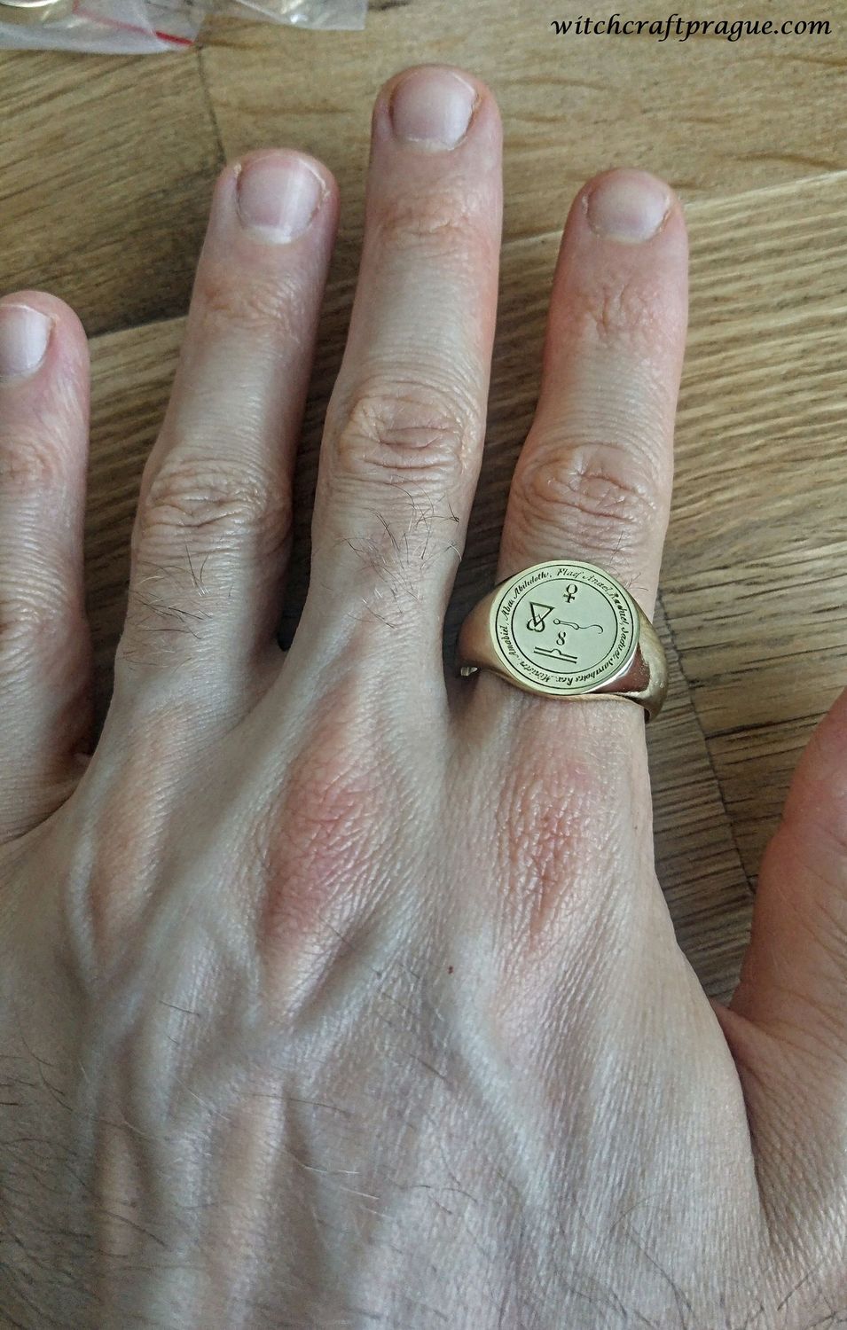Witchcraft Archangel Anael sigil ring alchemy amulet, Material: Gold plated