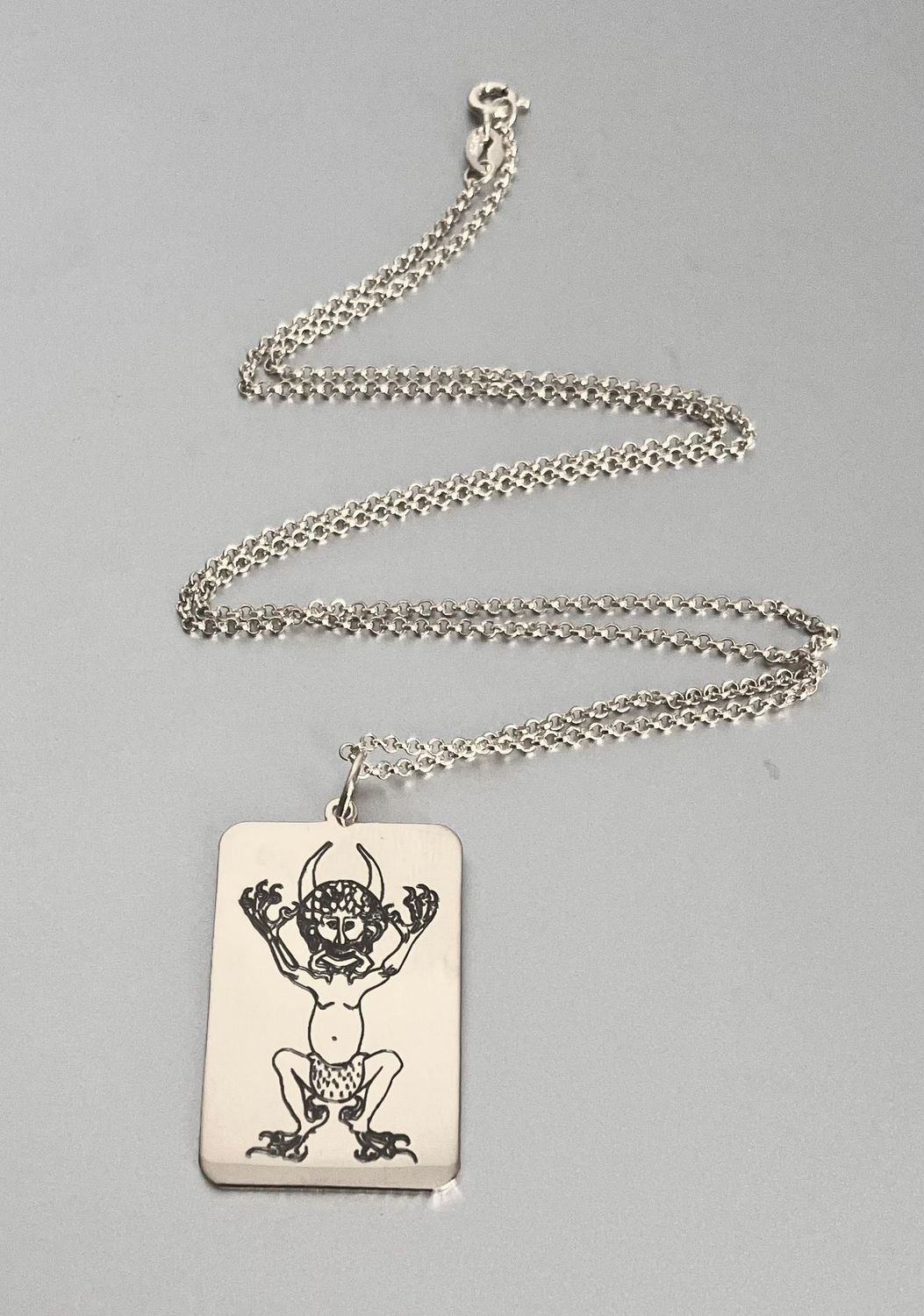 Codex Gigas the Devil necklace, Material: 925 Silver