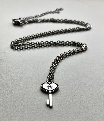 Customised key heart necklace, Love spell sigil