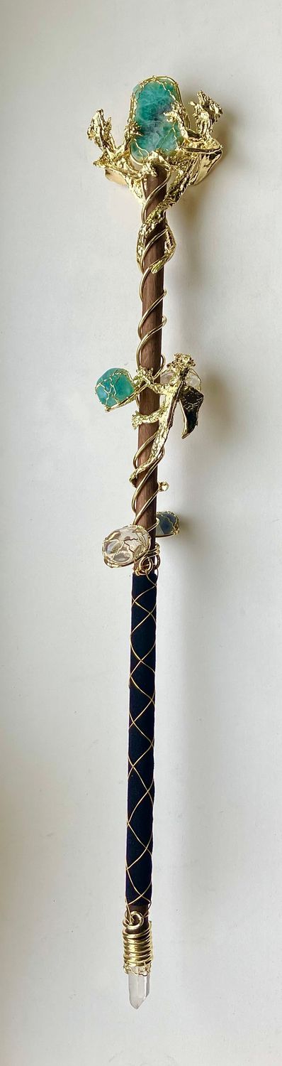 Witchcraft magic wand handmade gold plated, Style: Gold plated