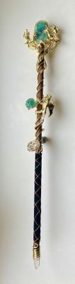 Witchcraft magic wand handmade gold plated