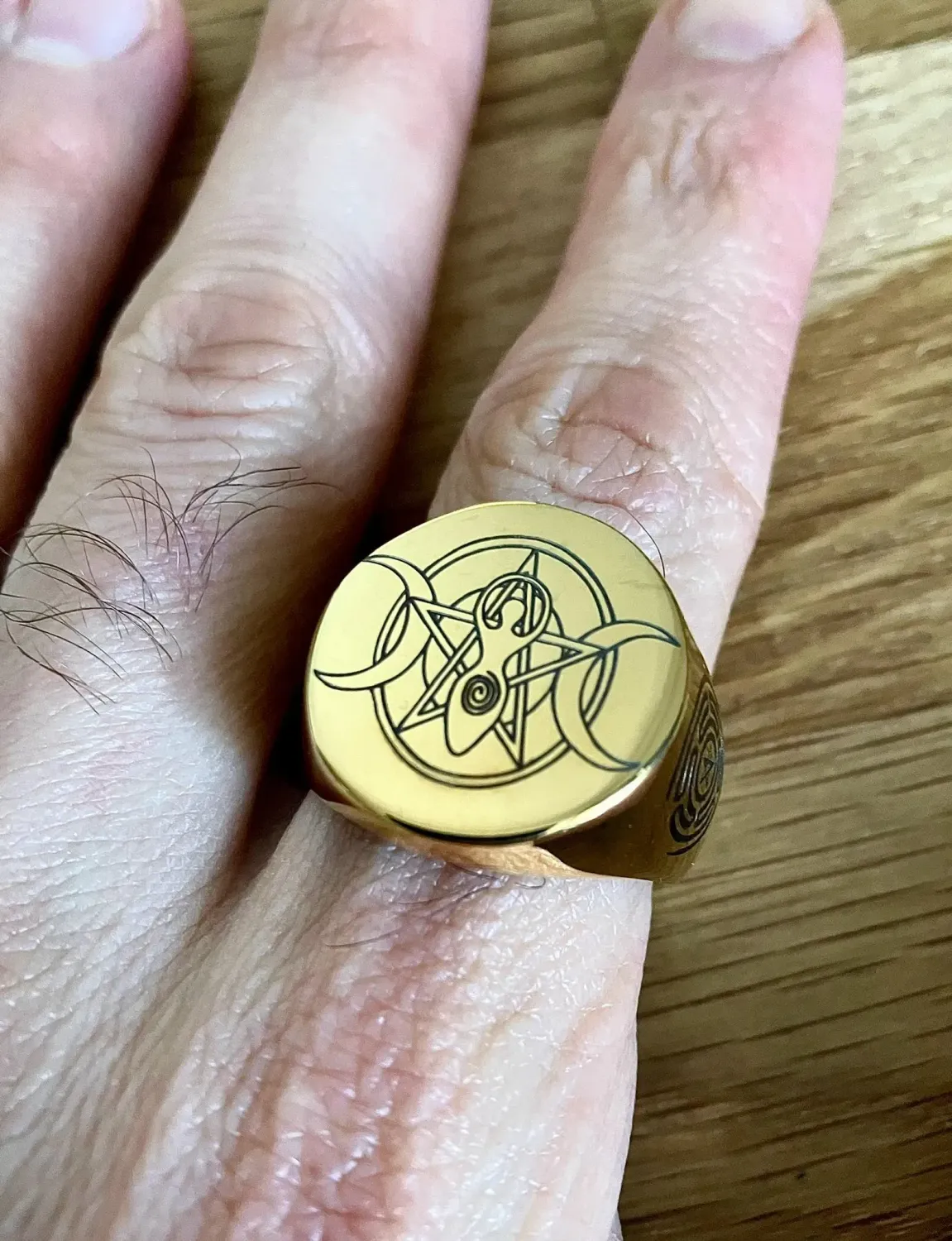 Hecate triple Moon Goddess Ring