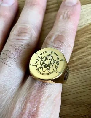 Hecate triple Moon Goddess Ring