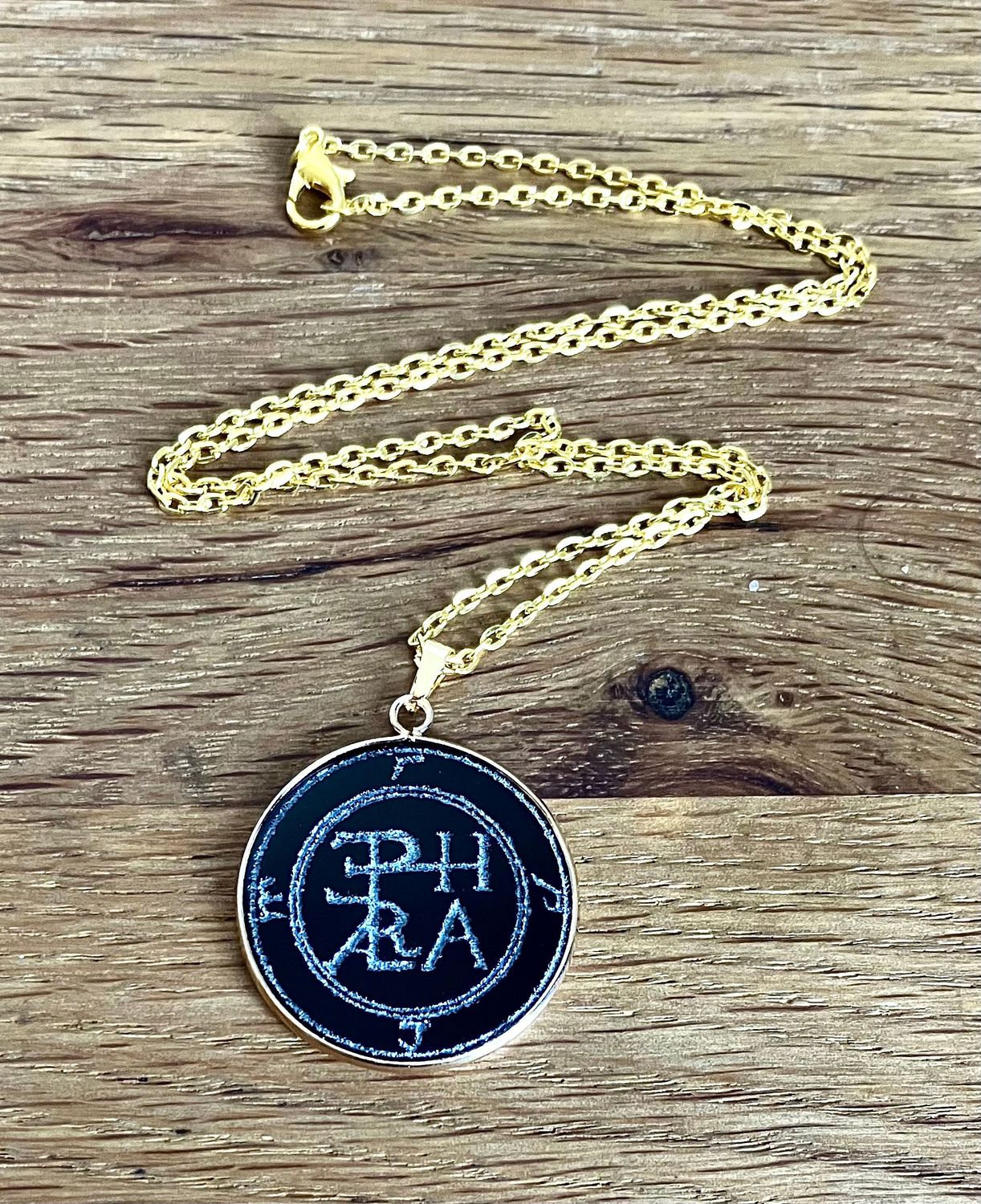 Archangel Raphael monogram necklace