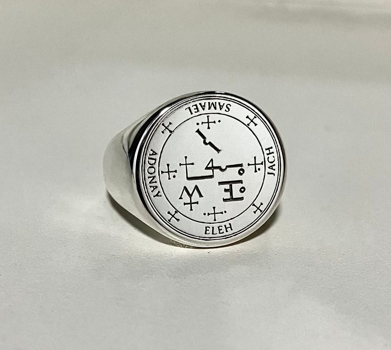 Witchcraft archangel Samael sigil ring alchemy talisman