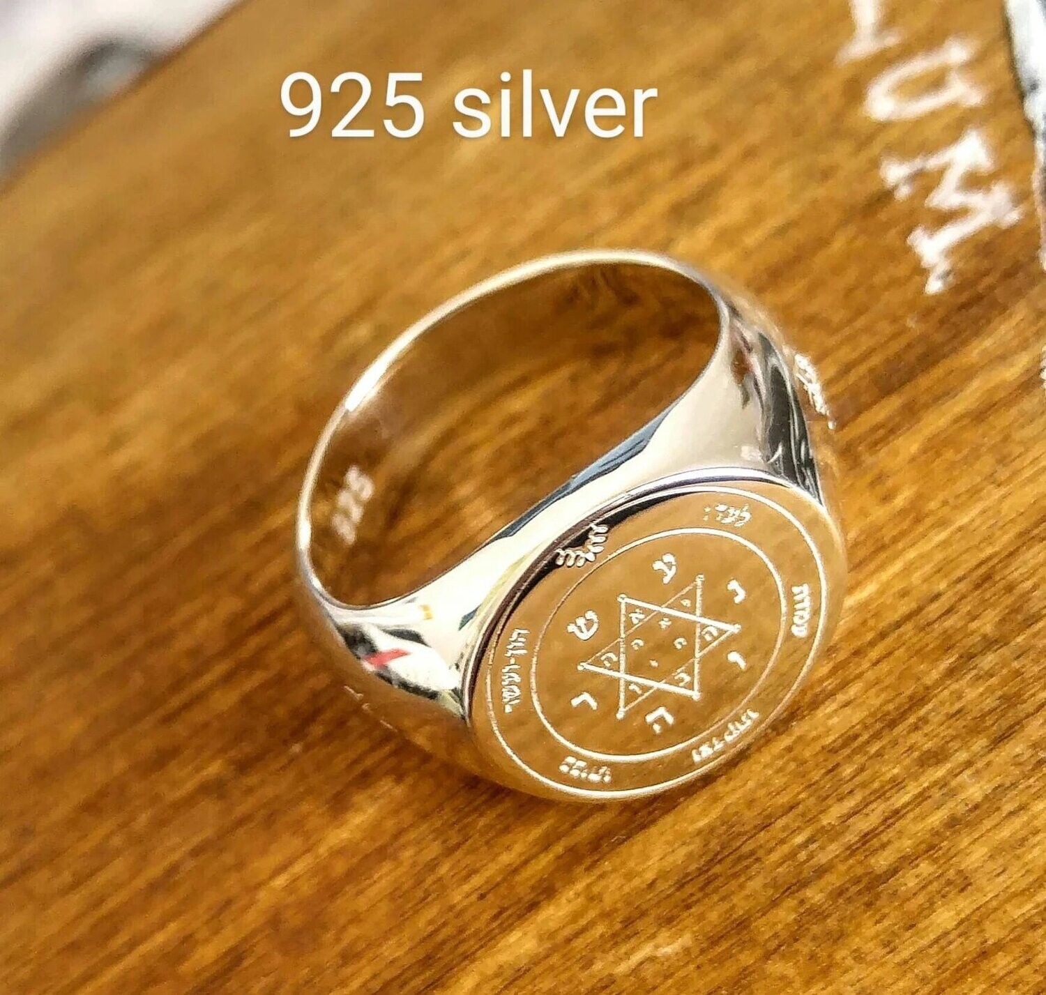 Second Pentacle of Jupiter Ring | Sterling Silver Wealth & Success Talisman, Materials: 925 silver