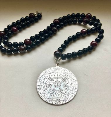 Sigillum Dei Aemeth Pentacle gemstones necklace