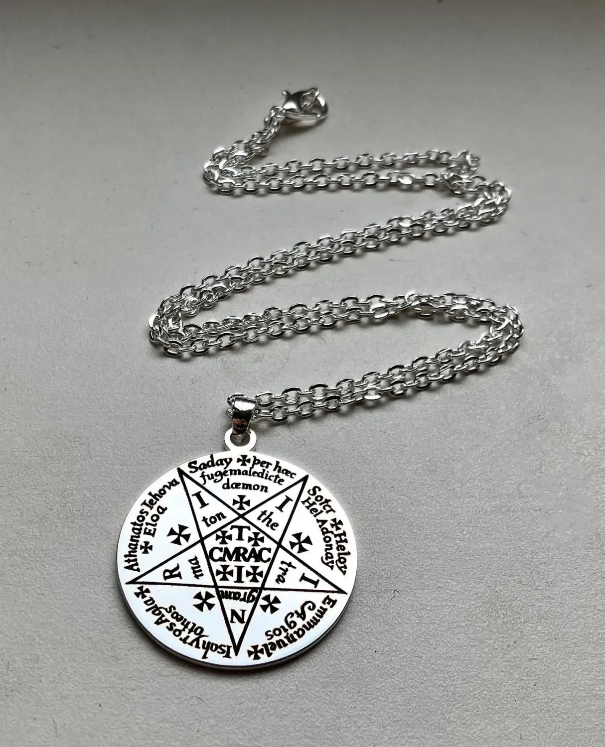 Custom talisman necklace Custom talisman necklace, Material: Rhodium plated