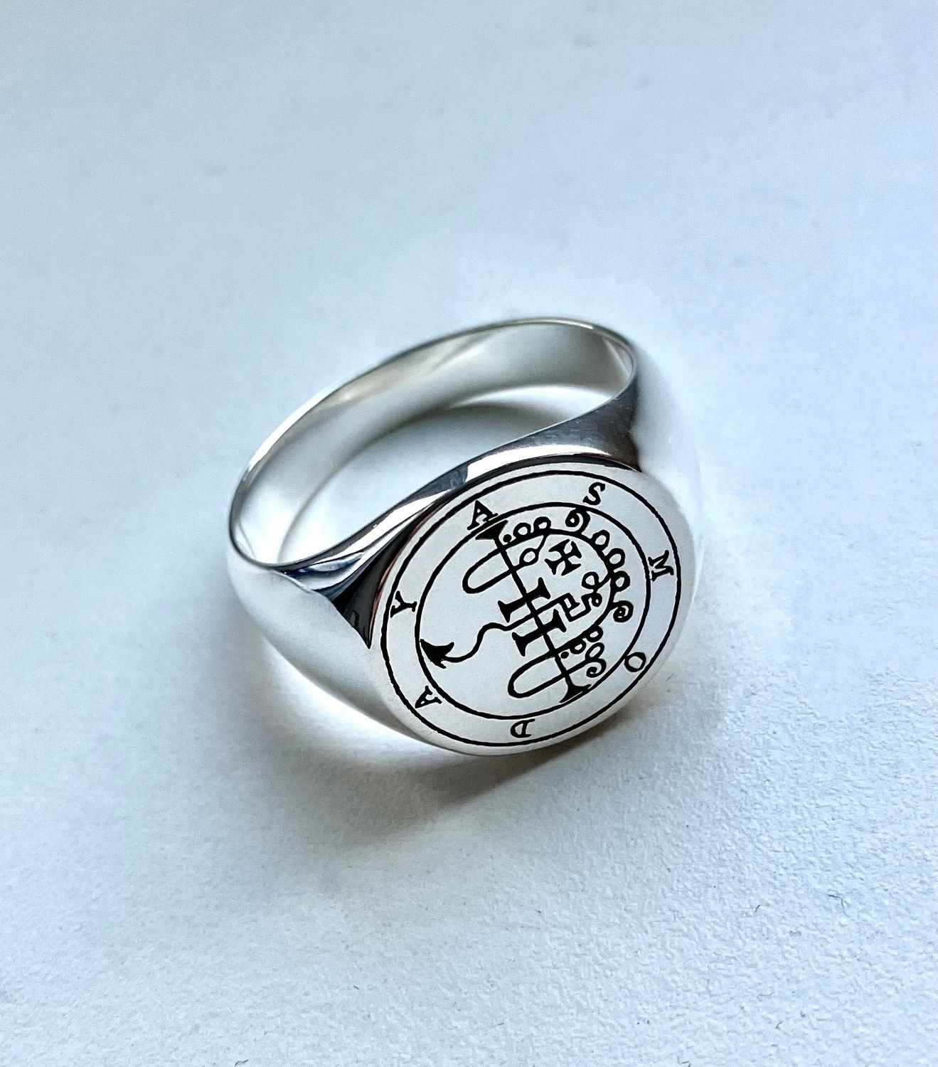 Goetia Asmodai sigil ring, Material: 925 Silver