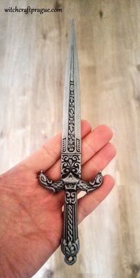 Ritual witchcraft dagger with etching