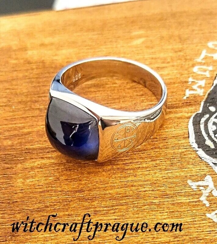 Custom witchcraft ring amulet blue sapphire Custom witchcraft ring amulet blue sapphire