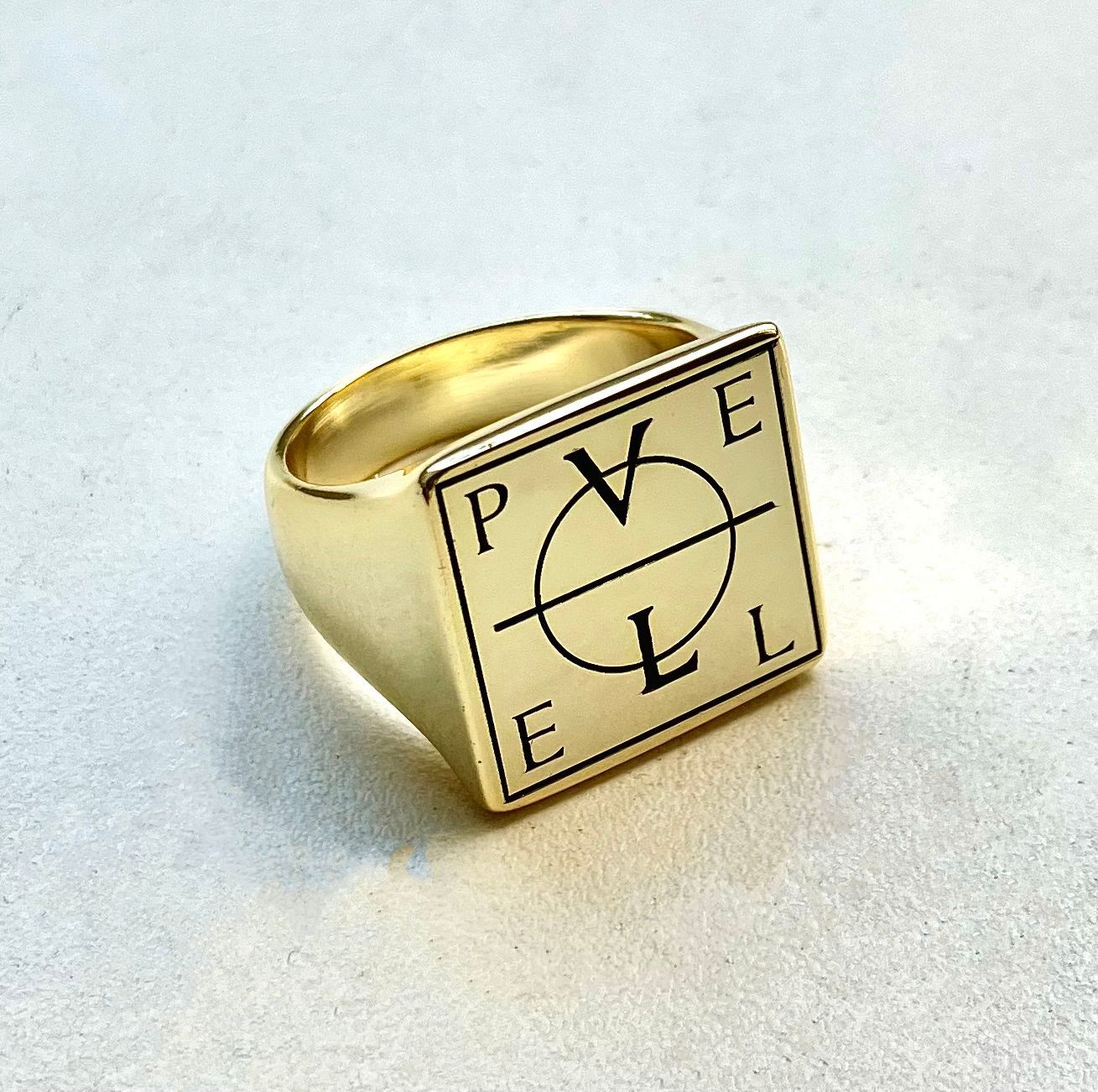 John Dee Enochian PELE ring, Material: Gold plated