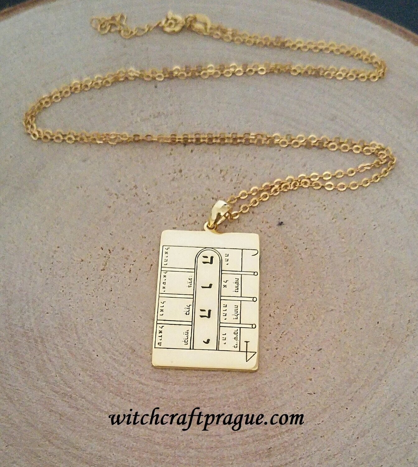 First Pentacle of the moon seal of Solomon First Pentacle of the moon seal of Solomon, Material: Gold plated