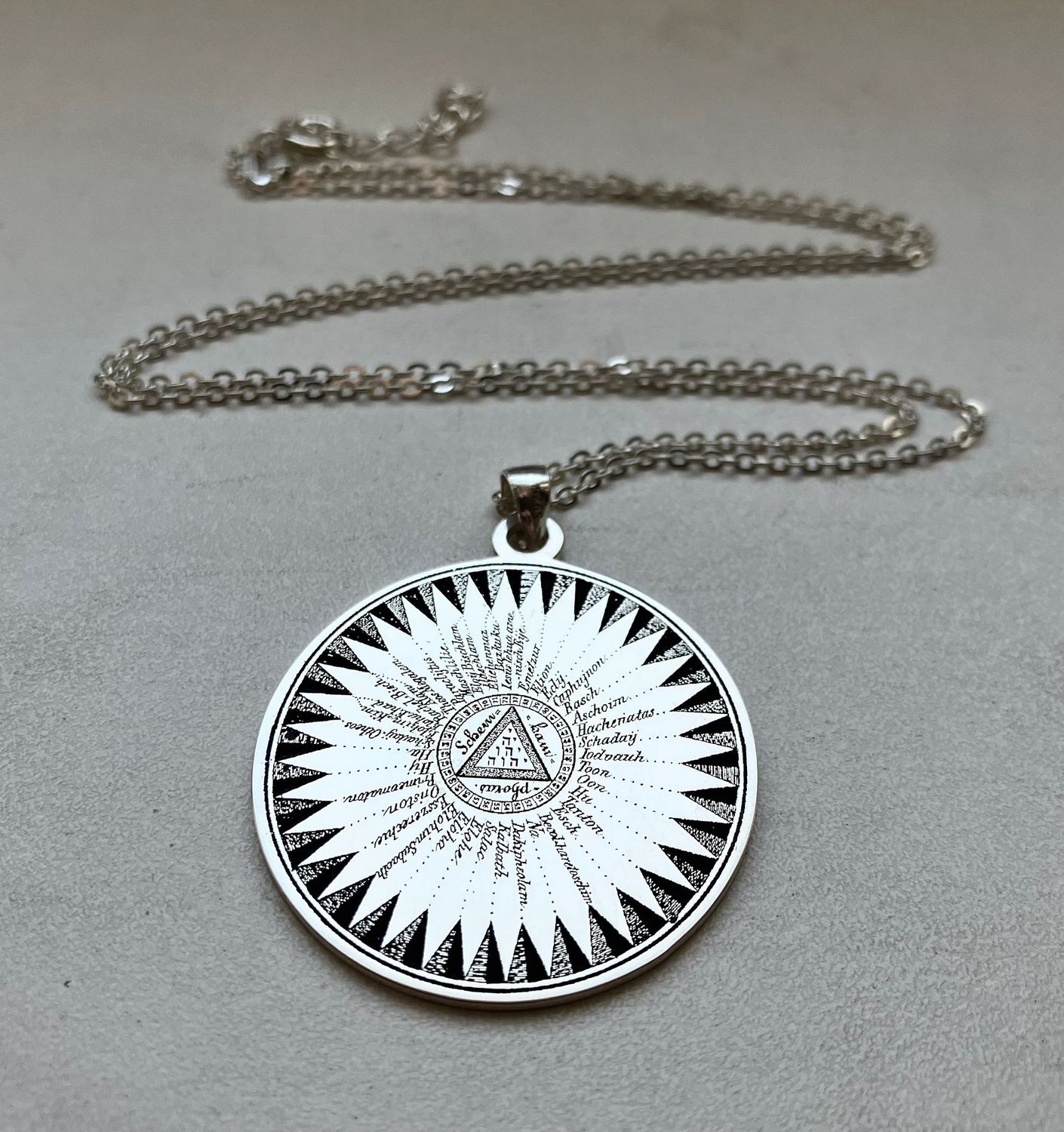 Shemhamforash necklace 72 names of God Talisman, Material: 925 Silver