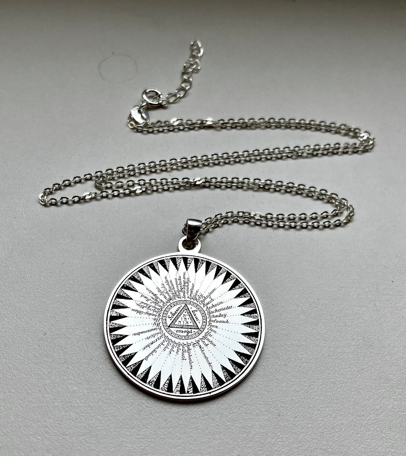Shemhamforash necklace 72 names of God Talisman, Material: 925 Silver