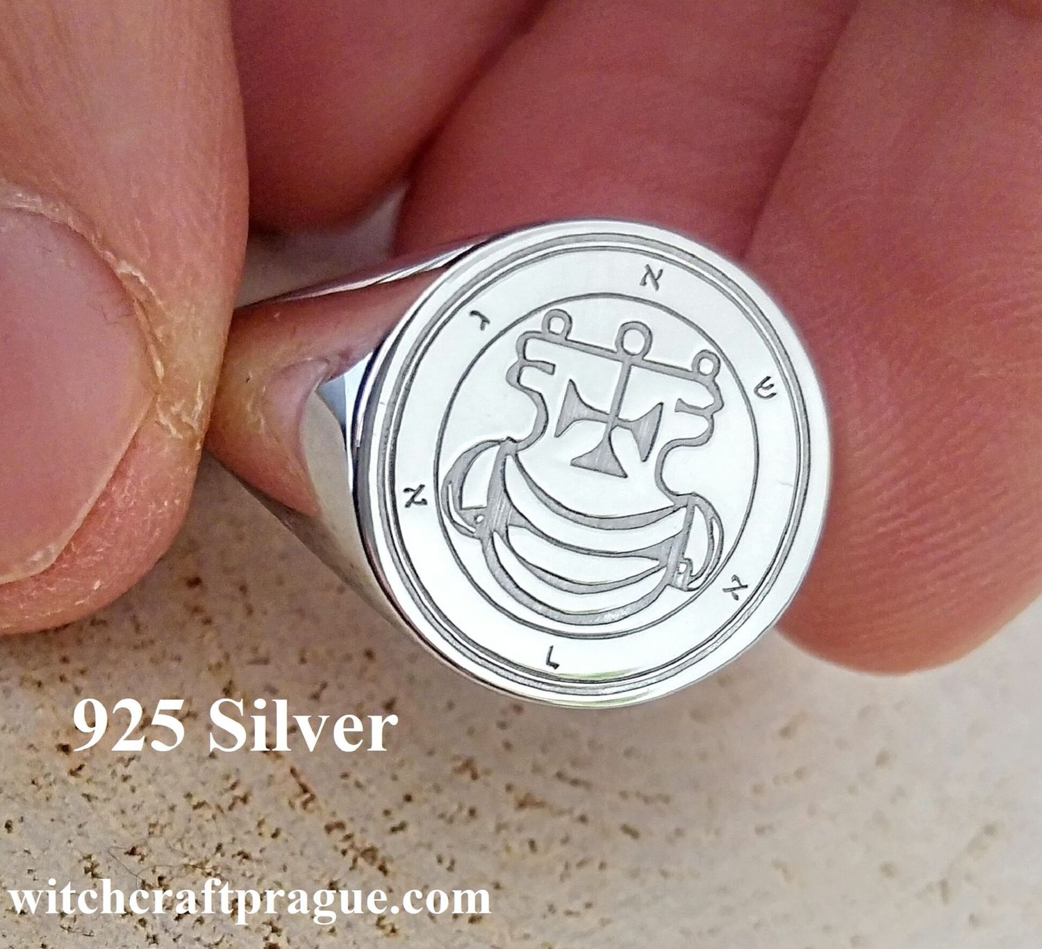 Witchcraft Agares sigil ring Goetia Witchcraft Agares sigil ring Goetia, Material: 925 Silver