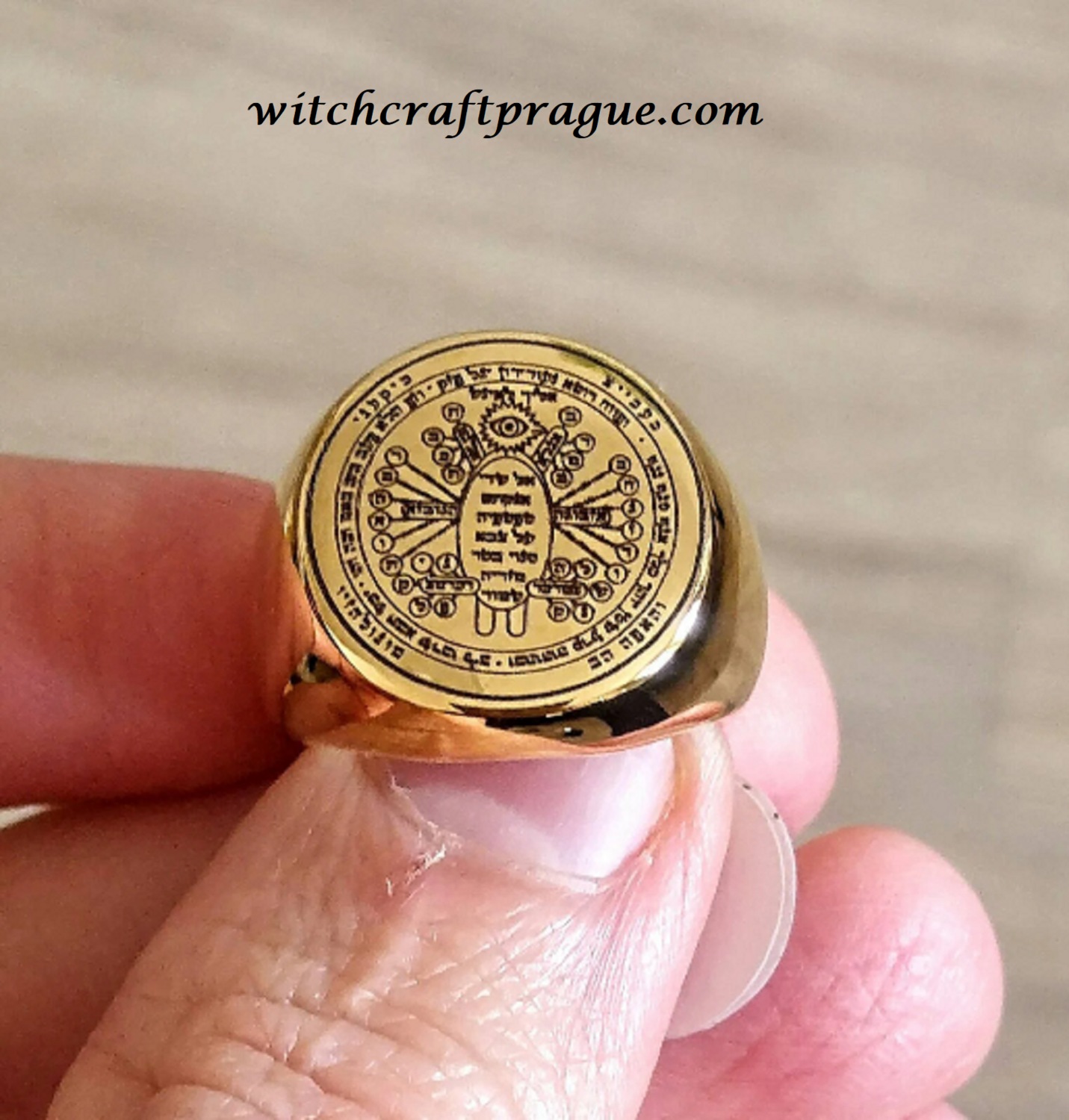 Witchcraft protection from evil amulet ring Witchcraft protection from evil amulet ring, Material: Gold plated