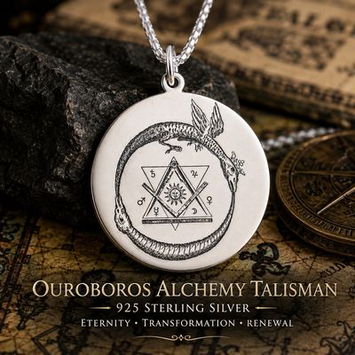 Ouroboros Dragon Alchemy Talisman — 925 Sterling Silver Ouroboros Dragon Alchemy Talisman — 925 Sterling Silver