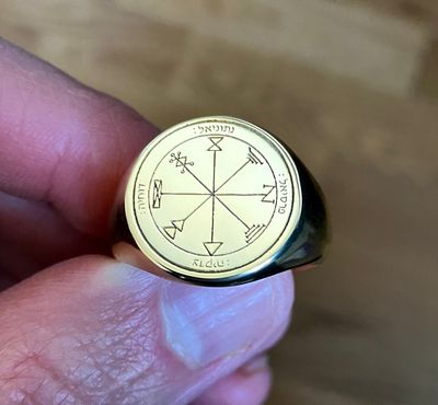 First Pentacle of Jupiter seal of Solomon ring