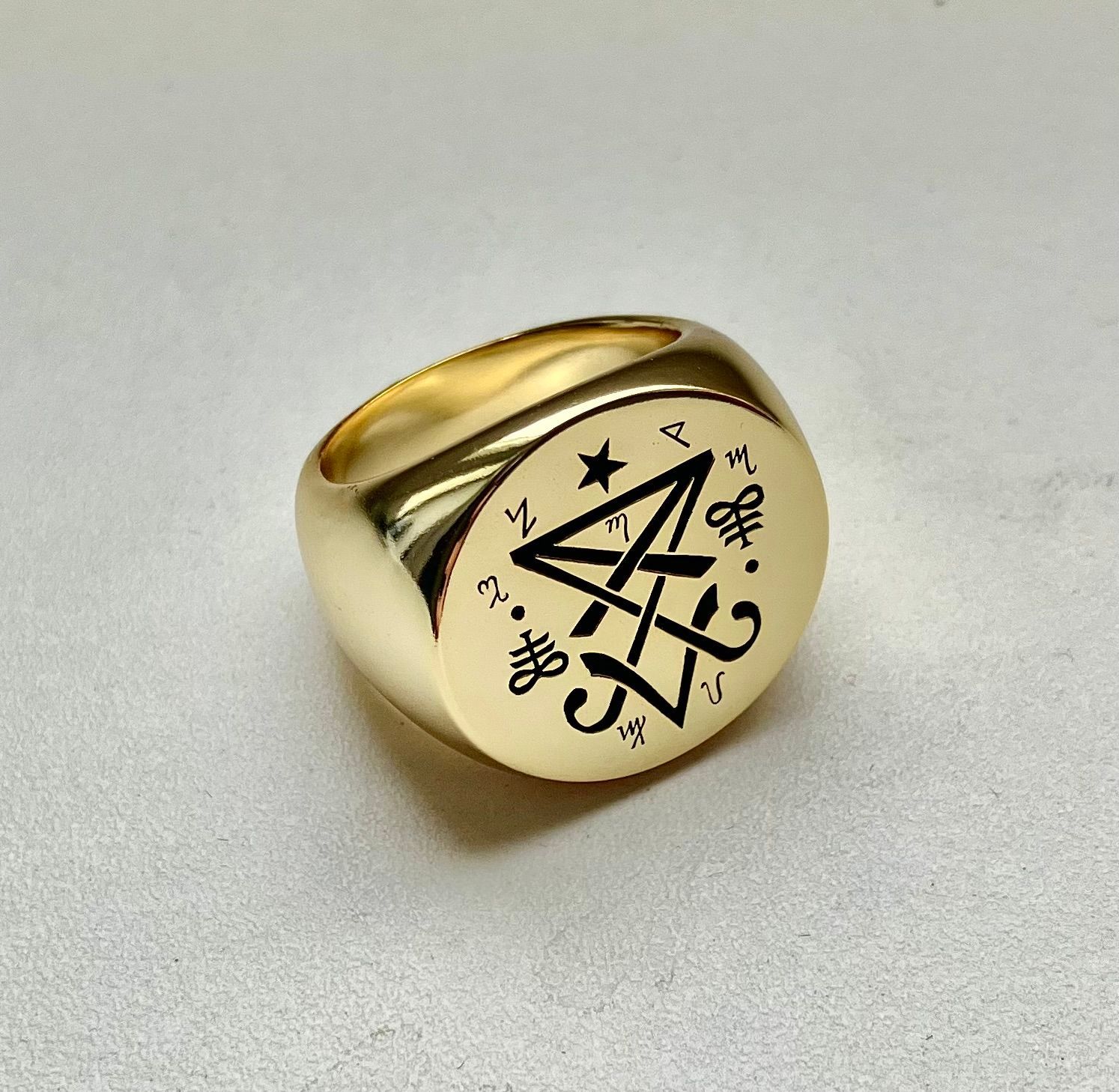 Onyx lucifer ring silver onyx ring sigil of lucifer silver