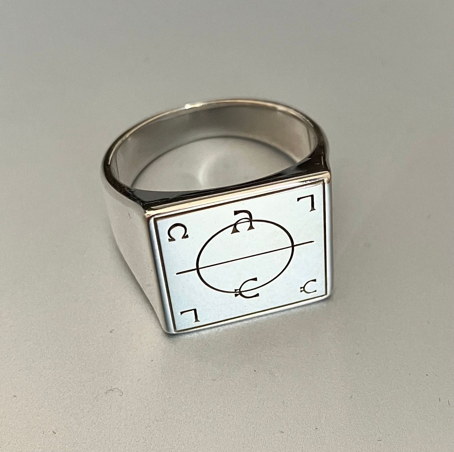 John Dee Enochian PELE ring, Material: 925 Silver