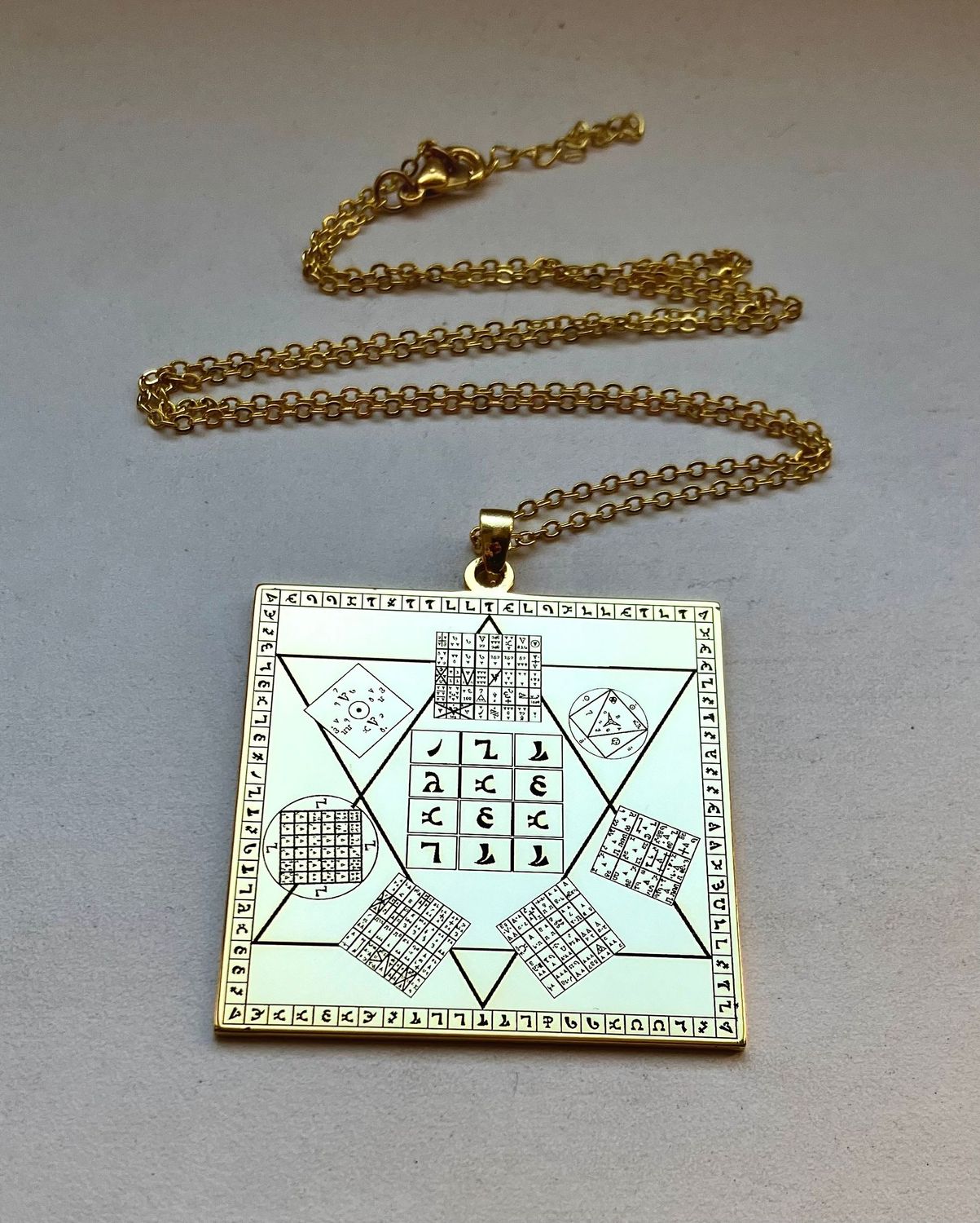 John Dee holy table Enochian magic John Dee holy table Enochian magic, Material: Gold Vermeil