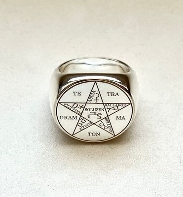 Pentagram of Solomon ring witchcraft amulet alchemy talisman