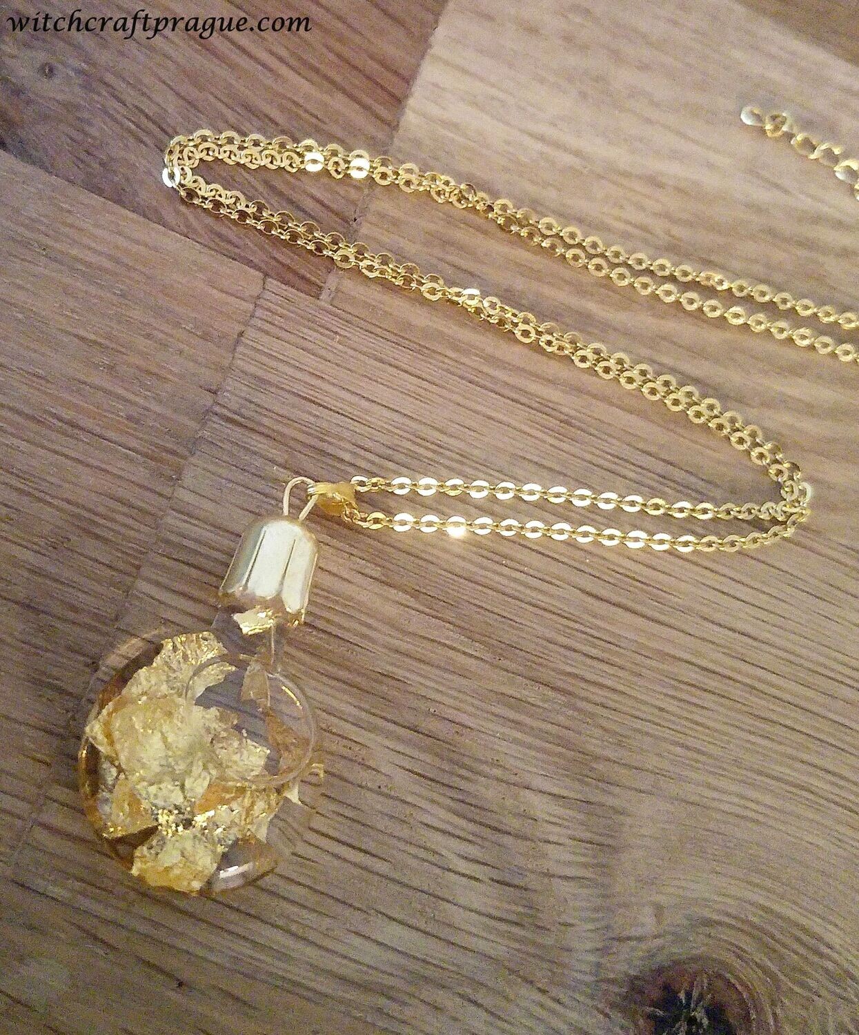 Alchemy gold necklace witchcraft amulet