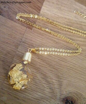 Alchemy gold necklace witchcraft amulet