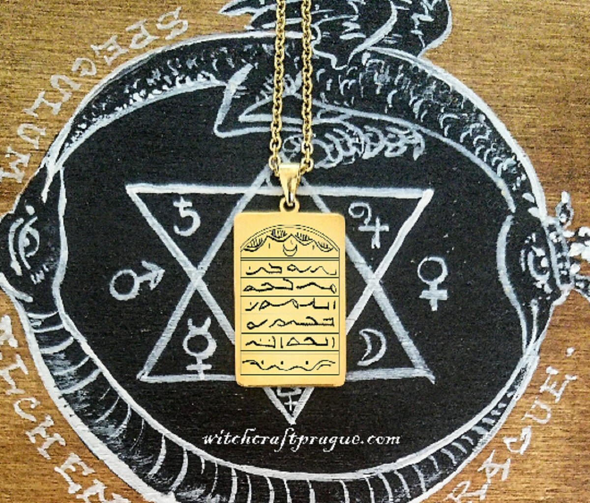 Voodoo amulet for prtection necklace African witchcraft, Material: Gold plated