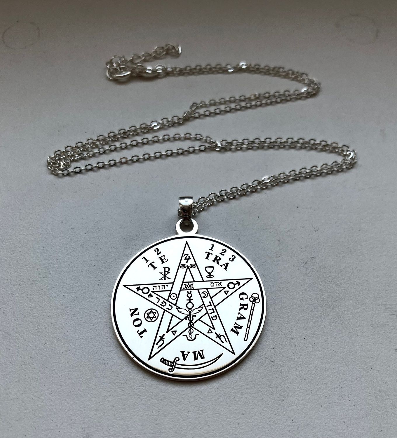 witchcraft Protection Tetragrammaton amulet witchcraft Protection Tetragrammaton amulet, Material: Rhodium plated