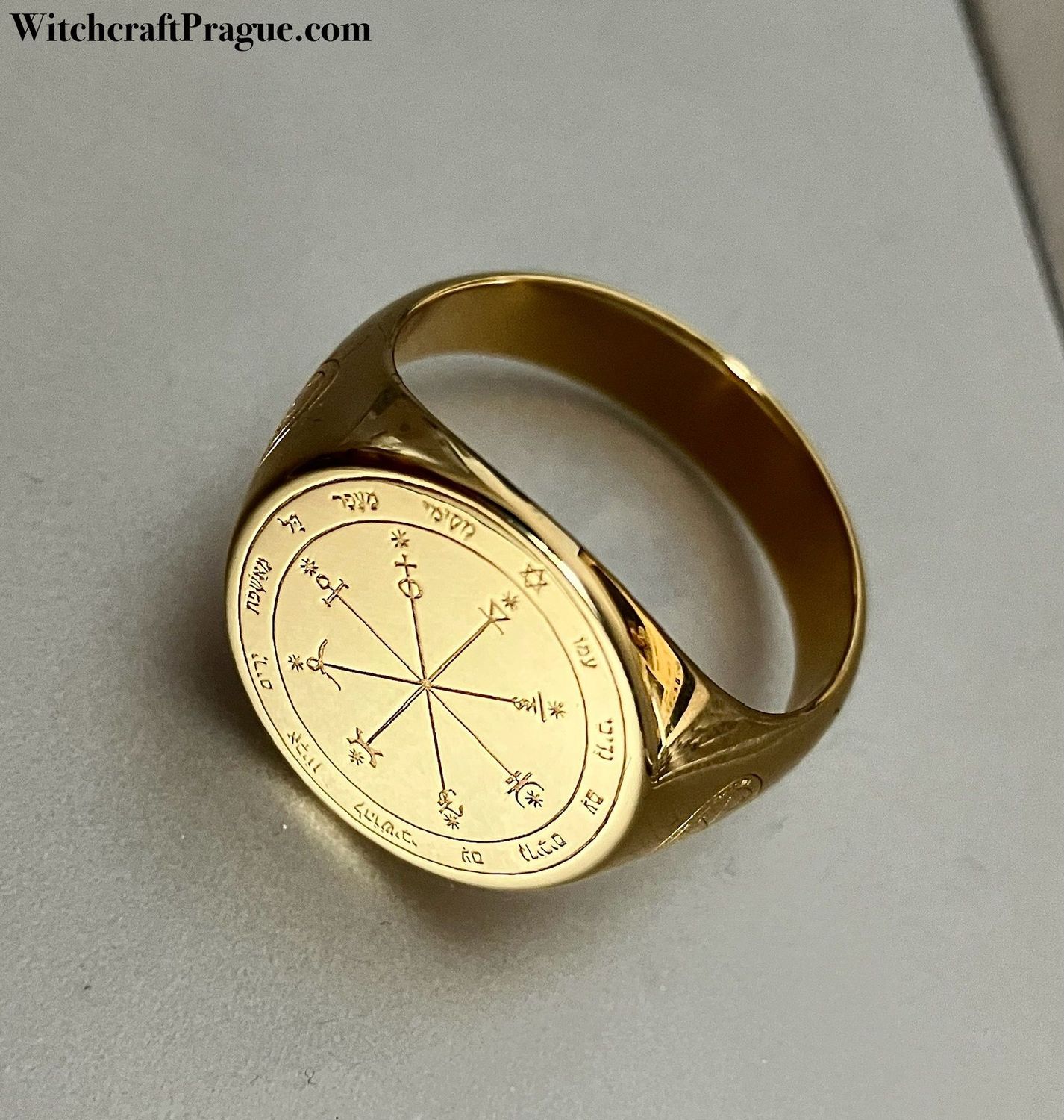 Amulet for wealth and abundance seal of Solomon, Material: Gold plated
