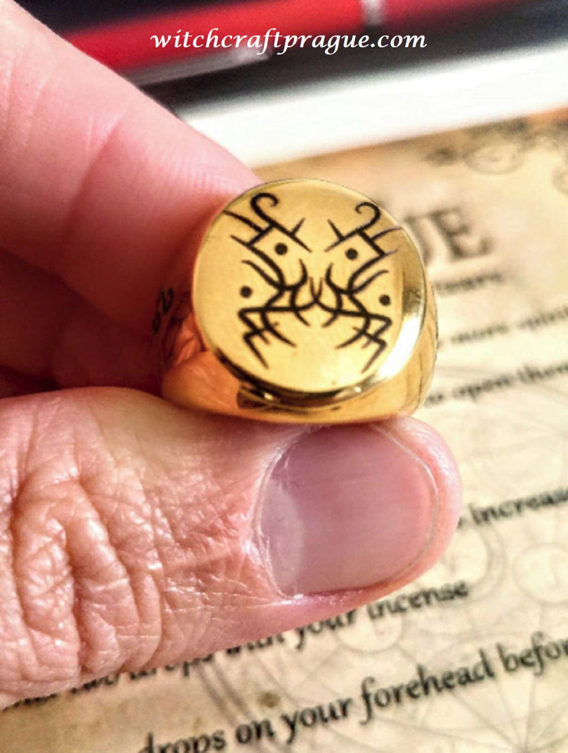 Witchcraft Chaos magick ring amulet Witchcraft Chaos magick ring amulet, Material: Gold plated