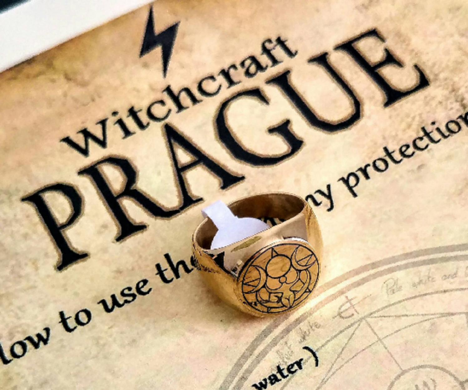 Hecate seal ring witchcraft amulet Wicca talisman Hecate seal ring witchcraft amulet Wicca talisman, Material: Gold plated
